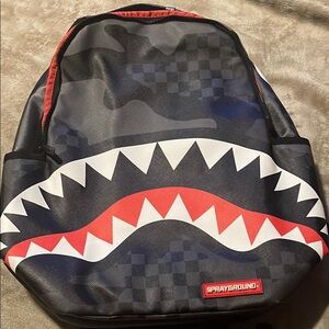 Sprayground Black and Red Shark Mouth Backpack